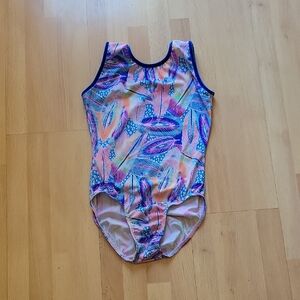 Colorful Kids' Feather Print Leotard